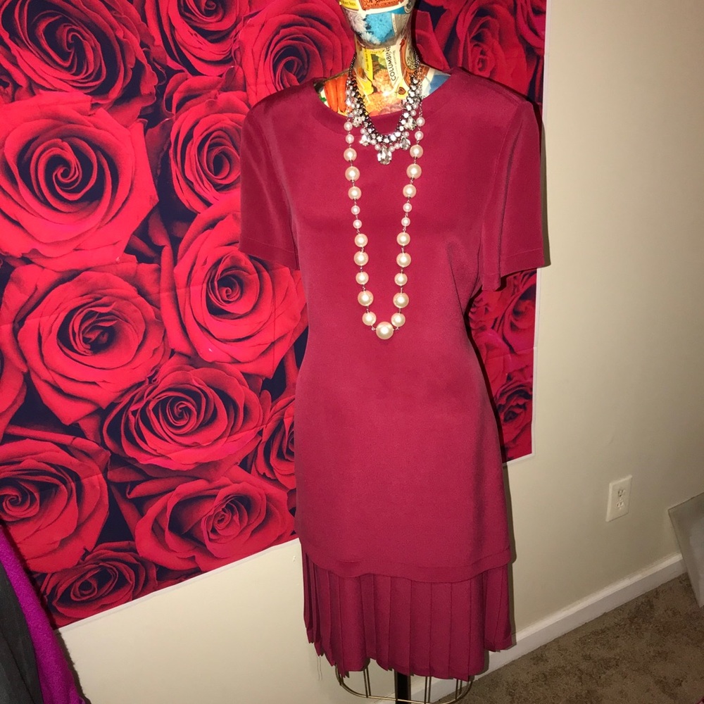 Talbots Pink Fuschia pleated dress
